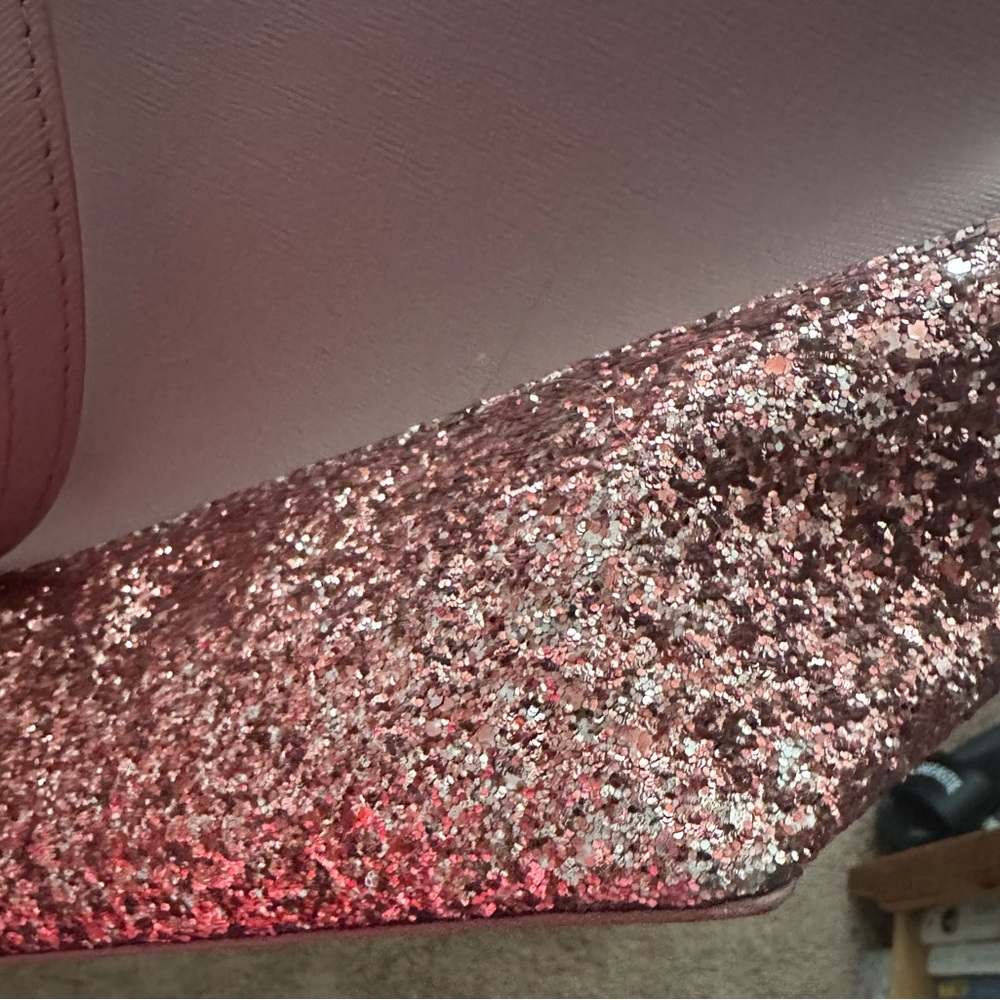 kate spade mauve tote with rose glitter base - Picture 4 of 10